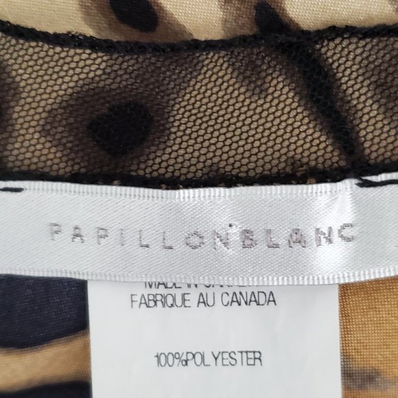 Papillon Blanc Mob Wife Multi-Color Animal Print V-Neck Sleeveless Top Size S - Picture 8 of 12